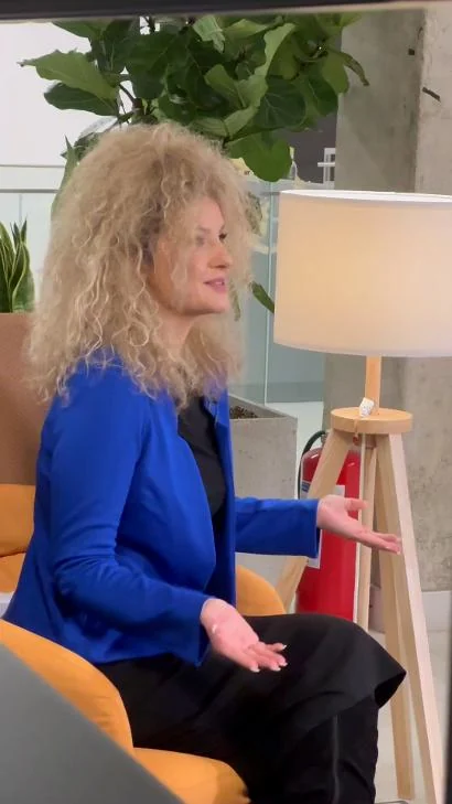 Branislava Lovre during an interview recording session